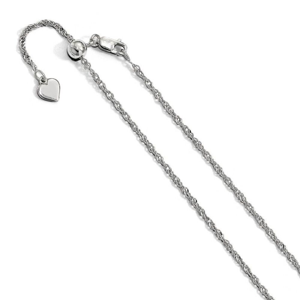 1.6mm Sterling Silver Adjustable Singapore Chain Necklace, 22 Inch